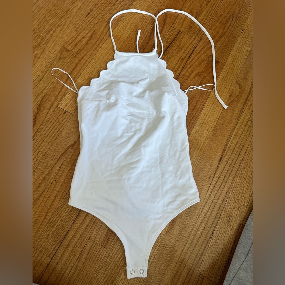 Express White Halter Bodysuit